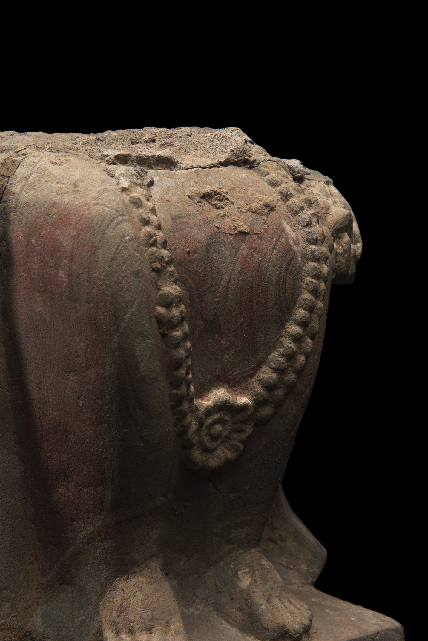 Fragmentary Figure of a Seated Bodhisattva
